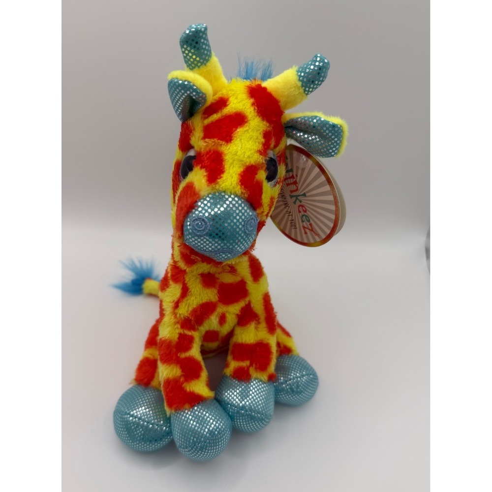 WINKEEZ Here's Winking at You Giraffe Plush Stuffed Animal Toy Blue Feet 8" NWT